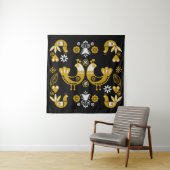 Tenture Art populaire scandinave Oiseaux (En situation)