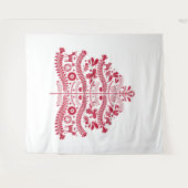 Tenture Art populaire scandinave rouge Arbre de Noël nordi (Devant (Horizontal))