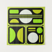 Tenture Art rétro Abstrait géométrique Chartreuse Vert (Devant (Horizontal))