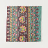 Tenture Art traditionnel Mughal frontière, motif, fleur, g (Devant (Horizontal))