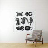 Tenture Art tribal africain abstrait (En situation (horizontale))