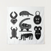Tenture Art tribal africain abstrait (Devant)
