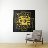 Tenture Art tribal africain abstrait (En situation (horizontale))