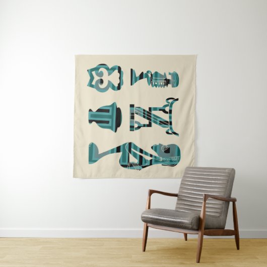 Tenture art tribal africain Abstrait (En situation (horizontale))