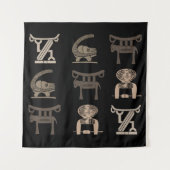 Tenture Art tribal africain moderne abstrait (Devant)
