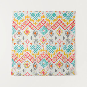 Tenture Art tribal : imprimé géométrique boho.