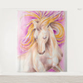 Tenture Art violet pourpre d'aquarelle de cheval andalou (Devant)