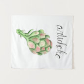 Tenture Artichauts Jardin végétal Aquarelle (Devant (Horizontal))