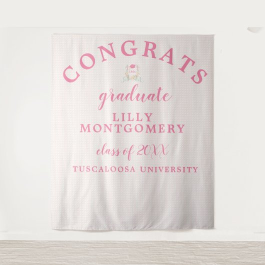 Tenture Artiste Monogramme Graduation Photo Contexte (Devant)