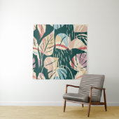 Tenture Artistic seamless pattern with abstract leaves. Mo (En situation)