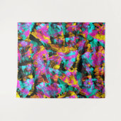 Tenture Artsy Moderne Neon Couleurs Noir Abstrait Peinture (Devant (Horizontal))