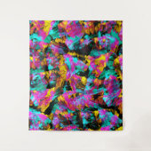 Tenture Artsy Moderne Neon Couleurs Noir Abstrait Peinture (Devant)