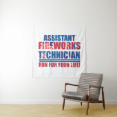 Tenture Assistant technicien de feux d'artifice drôle 4 ju (En situation)