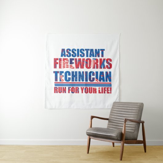 Tenture Assistant technicien de feux d'artifice drôle 4 ju (En situation)