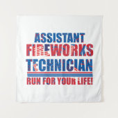 Tenture Assistant technicien de feux d'artifice drôle 4 ju (Devant)