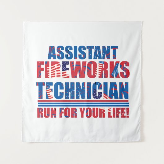 Tenture Assistant technicien de feux d'artifice drôle 4 ju (Devant)