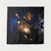 Tenture Astéroïde Apocalypse Fractage Art Spacescape (Devant (Horizontal))