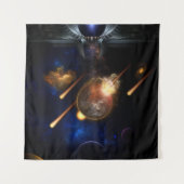 Tenture Astéroïde Apocalypse Fractage Art Spacescape (Devant)