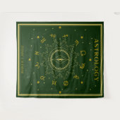 Tenture Astrologie Calendrier Zodiac - Vert (Devant (Horizontal))
