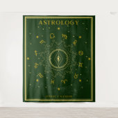 Tenture Astrologie Calendrier Zodiac - Vert (Devant)