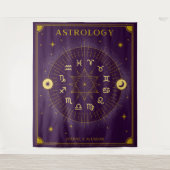Tenture Astrologie Calendrier Zodiaque - Violet (Devant)