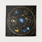 Tenture Astrologie céleste en velours noir (Devant (Horizontal))