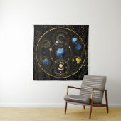 Tenture Astrologie céleste en velours noir (En situation)