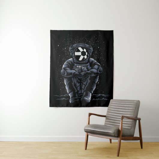 Tenture Astronaut Assis Quant QNT Pièce À La Lune HODL (En situation)