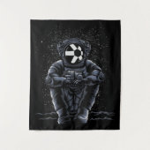 Tenture Astronaut Assis Quant QNT Pièce À La Lune HODL (Devant)