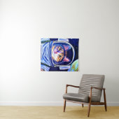 Tenture Astronaut de chat dans l'espace (En situation (horizontale))