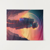 Tenture Astronaut World Discovery Peinture Univers Humain (Devant (Horizontal))