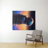 Tenture Astronaut World Discovery Peinture Univers Humain (En situation (horizontale))