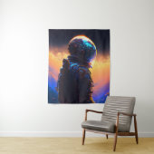 Tenture Astronaut World Discovery Peinture Univers Humain (En situation)