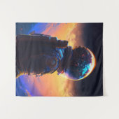 Tenture Astronaut World Discovery Peinture Univers Humain (Devant (Horizontal))