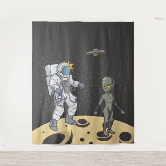 Tenture Astronaute et alien (Devant)