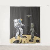 Tenture Astronaute et extraterrestre (Devant)