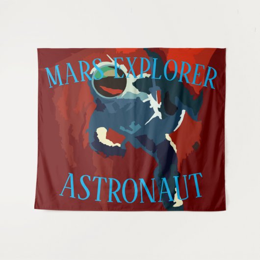 Tenture Astronaute Mars Explorateur Voyage Spatial 2024 20 (Devant (Horizontal))