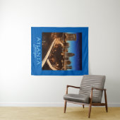 Tenture Atlanta Georgia Skyline Bleu et Gold Soirée (En situation (horizontale))