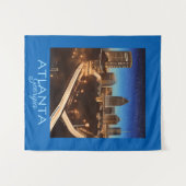 Tenture Atlanta Georgia Skyline Bleu et Gold Soirée (Devant (Horizontal))
