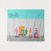 Tenture Atomique Palm Springs Stewardess Party Tapestry (Devant (Horizontal))