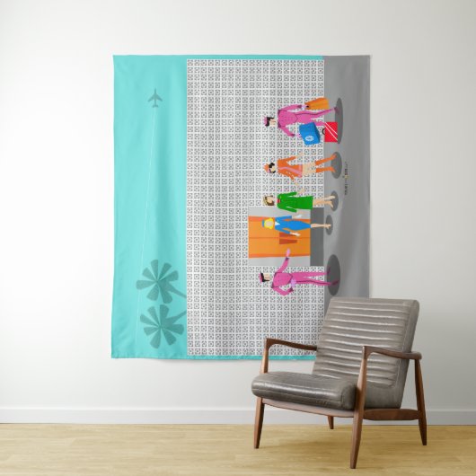 Tenture Atomique Palm Springs Stewardess Party Tapestry (En situation)