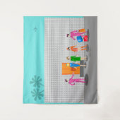 Tenture Atomique Palm Springs Stewardess Party Tapestry (Devant)