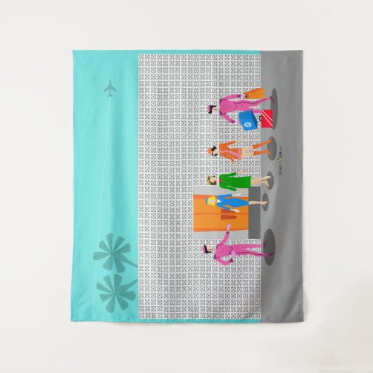 Tenture Atomique Palm Springs Stewardess Party Tapestry (Devant)