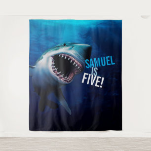 Tenture Attaque de requin Toile de fond photo océan pou