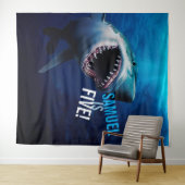 Tenture Attaque de requin | Toile de fond photo océan pour (En situation (horizontale))