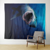 Tenture Attaque de requins | Arrière - plan de fond photo  (En situation (horizontale))