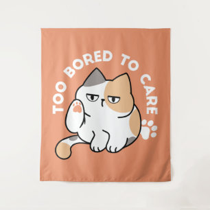 Tenture Attitude de Chat Paresseux – Trop Ennuyé pour S'en