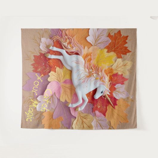 Tenture Attrapez Votre Magie Automne Unicorne Golden Paste (Devant (Horizontal))