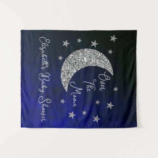 Tenture Au-Dessus Du Baby shower Lune (Devant (Horizontal))