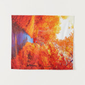 Tenture Au-dessus Saturé Orange Jaune Feuilles d'automne (Devant (Horizontal))